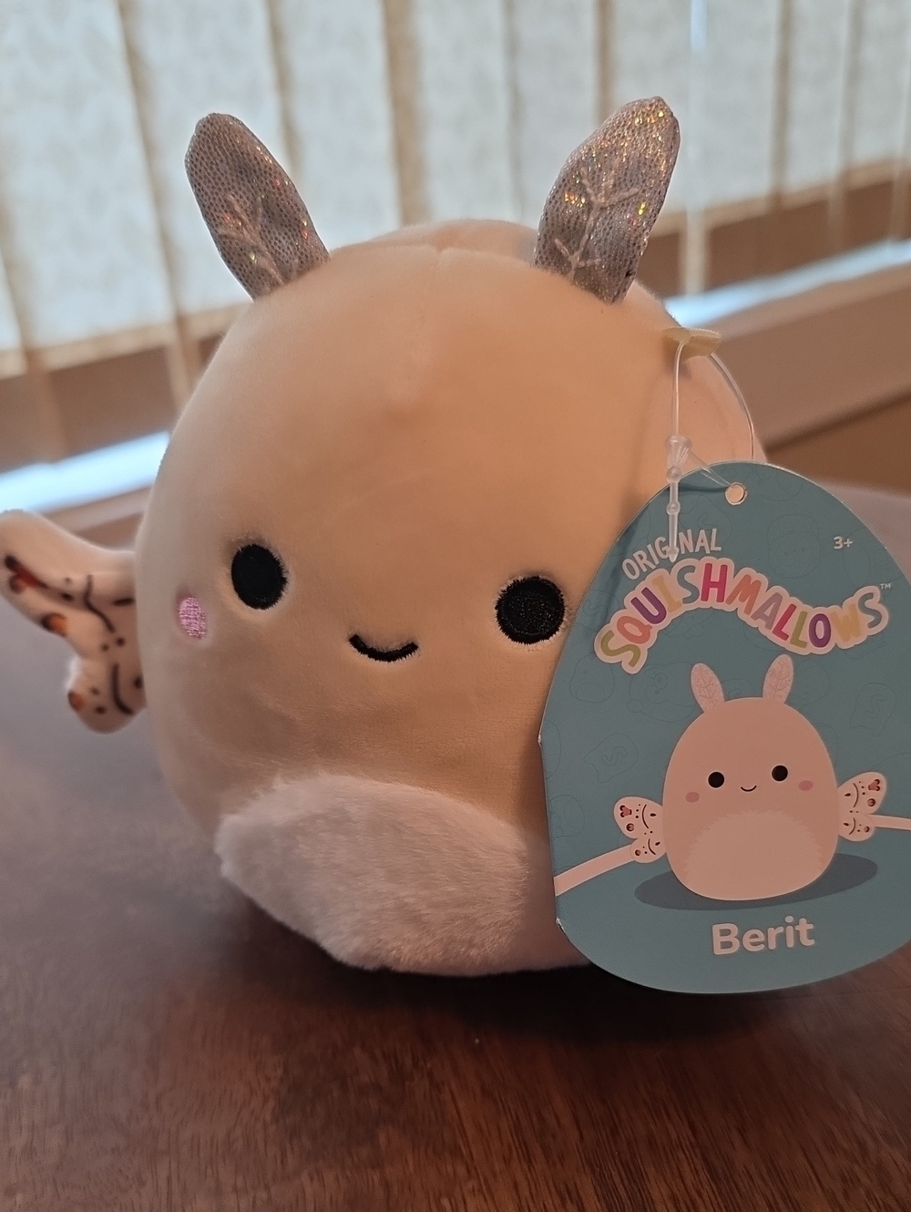 Squishmallows Berit Plush - Cream with Silver Sparkle Ears